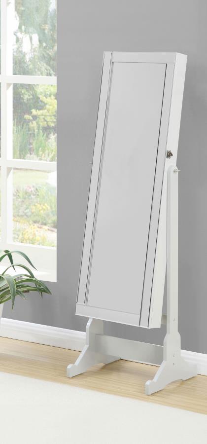 (image for) Yvonne Cheval Mirror with Jewelry Storage Dove Grey