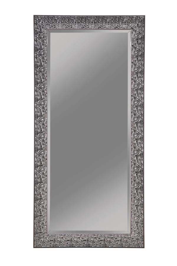 (image for) Rollins 32 x 66 Inch Rectangular Floor Mirror Black - Click Image to Close