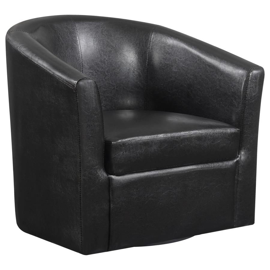 (image for) Turner Upholstered Barrel Back Swivel Chair Dark Brown