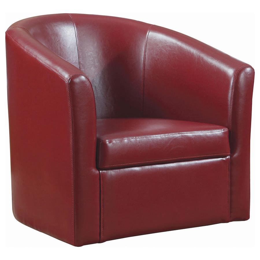 (image for) Turner Upholstered Barrel Back Swivel Chair Red