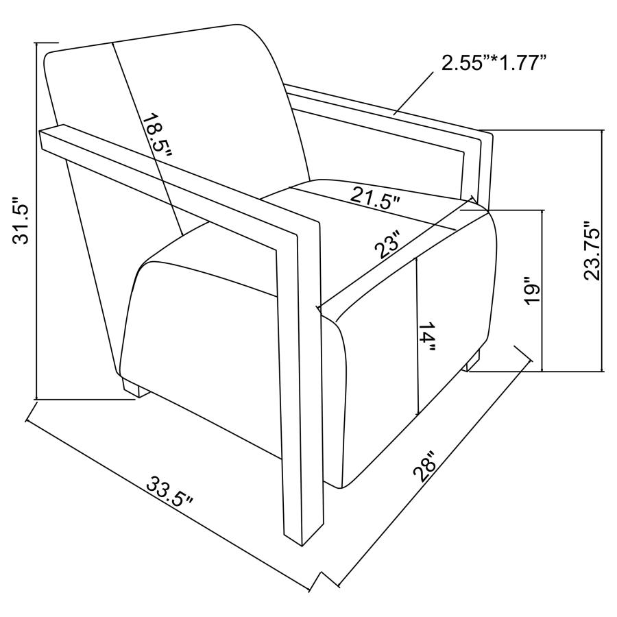 (image for) Diego Upholstered Accent Arm Chair with Wood Arms Honey