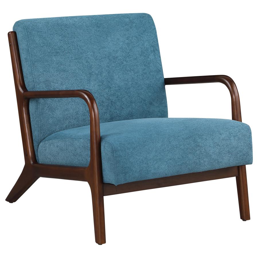 (image for) Foster Upholstered Wood Frame Accent Chair Peacock Blue