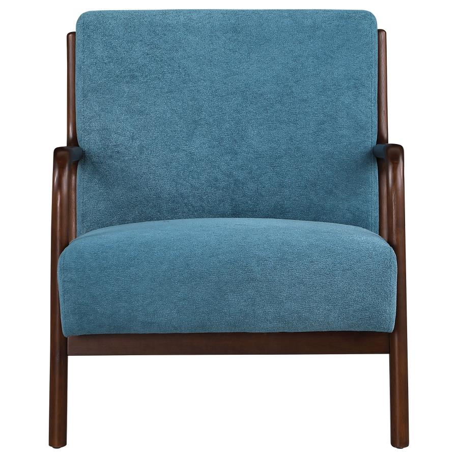 (image for) Foster Upholstered Wood Frame Accent Chair Peacock Blue