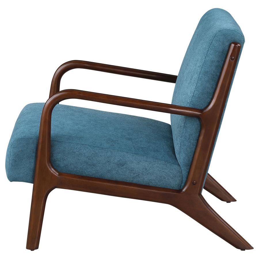 (image for) Foster Upholstered Wood Frame Accent Chair Peacock Blue