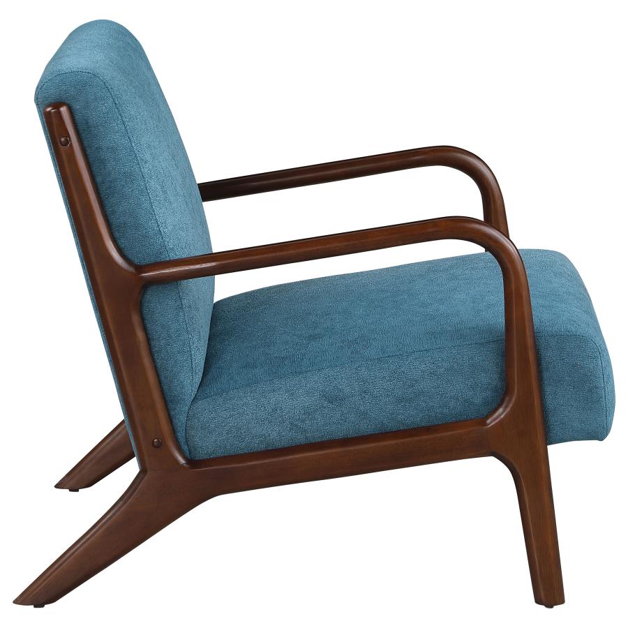 (image for) Foster Upholstered Wood Frame Accent Chair Peacock Blue