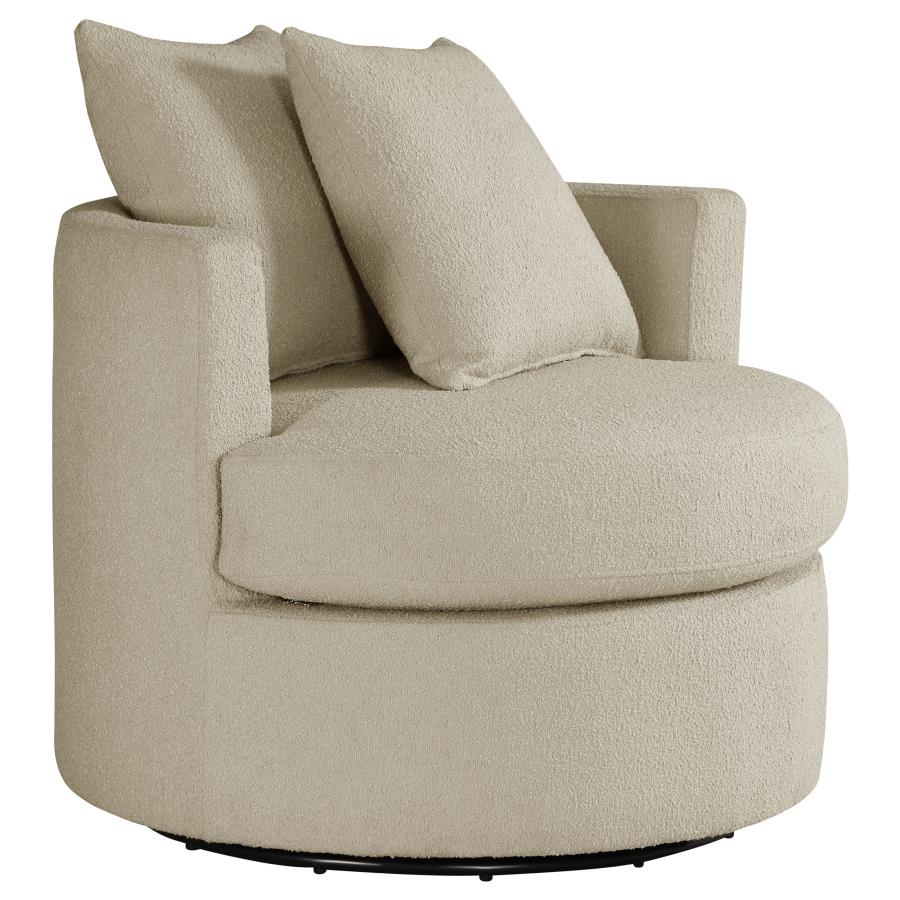 (image for) Debbie Upholstered Swivel Accent Chair Camel - Click Image to Close