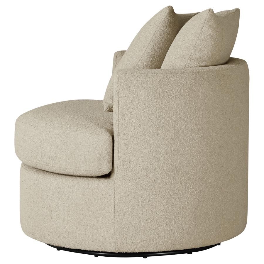 (image for) Debbie Upholstered Swivel Accent Chair Camel