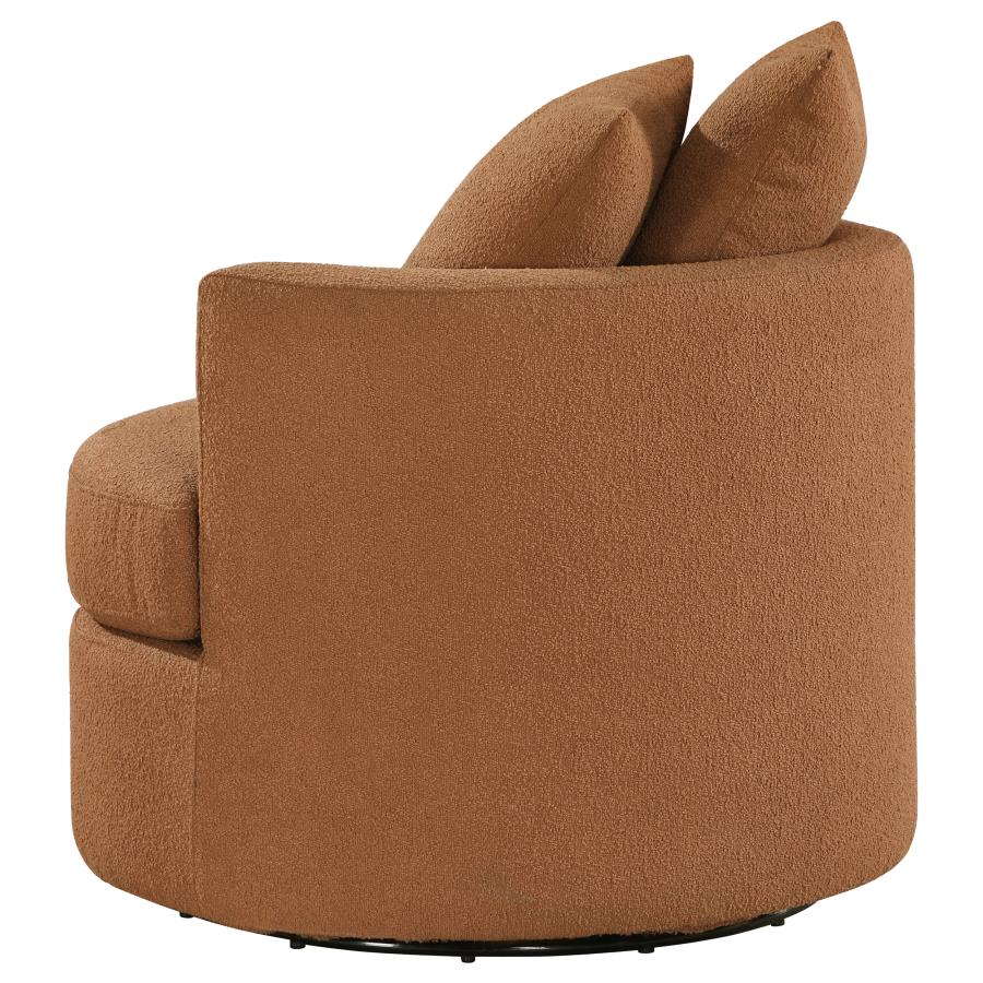 (image for) Debbie Upholstered Swivel Accent Chair Burnt Orange