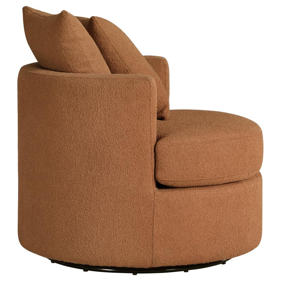 (image for) Debbie Upholstered Swivel Accent Chair Burnt Orange