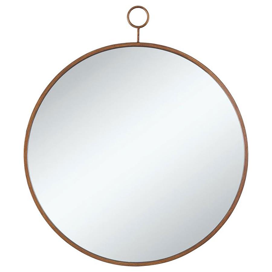 (image for) Eulaina 30 x 36 Inch Round Wall Mirror Gold