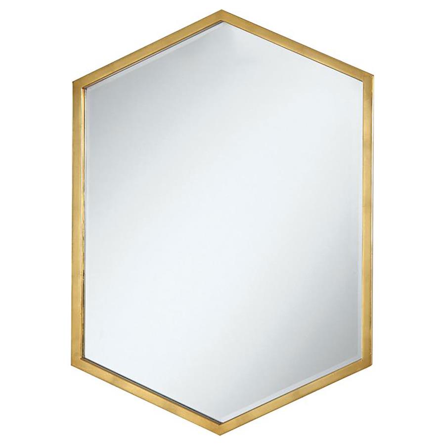 (image for) Bledel 24 x 34 Inch Hexagonal Wall Mirror Gold