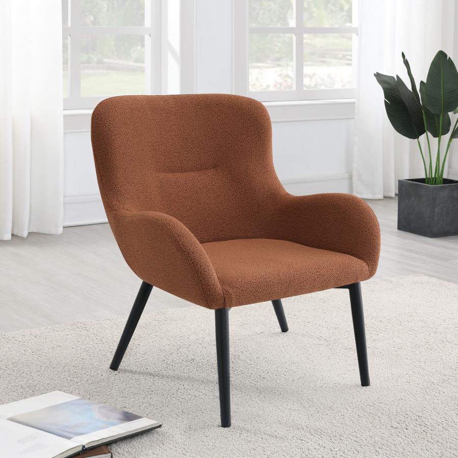 (image for) Calvin Upholstered Modern Arm Accent Chair Rust