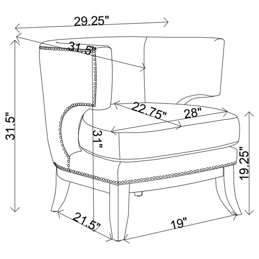 (image for) Jordan Upholstered Barrel Back Accent Chair White