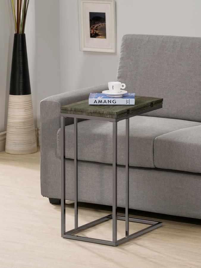 (image for) Pedro Expandable C-Shaped Sofa Side Table Weathered Grey