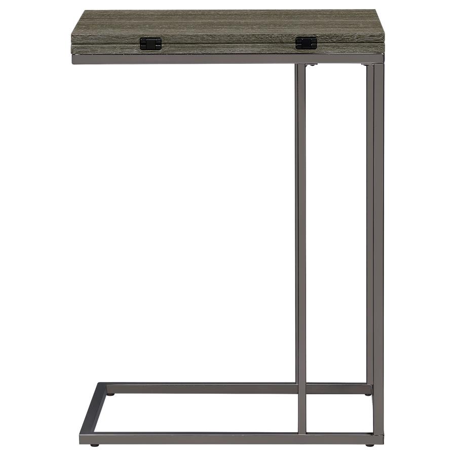 (image for) Pedro Expandable C-Shaped Sofa Side Table Weathered Grey