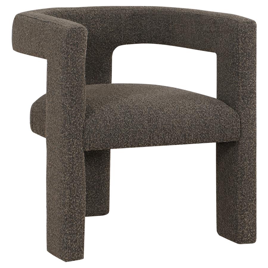 (image for) Petra Boucle Upholstered Accent Side Chair Chocolate Brown - Click Image to Close