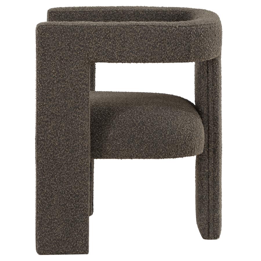 (image for) Petra Boucle Upholstered Accent Side Chair Chocolate Brown