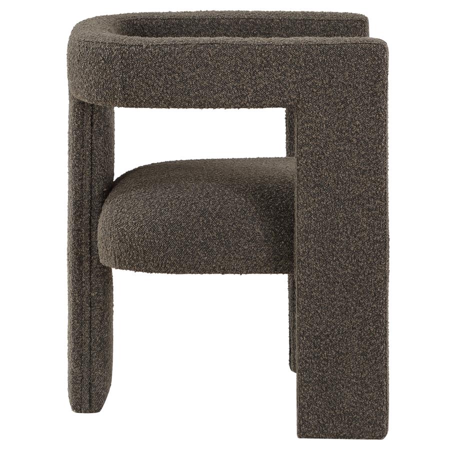 (image for) Petra Boucle Upholstered Accent Side Chair Chocolate Brown