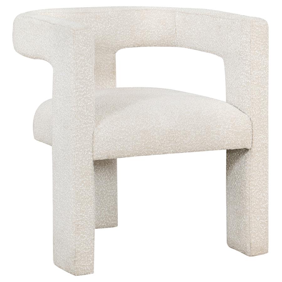 (image for) Petra Boucle Upholstered Accent Side Chair White - Click Image to Close