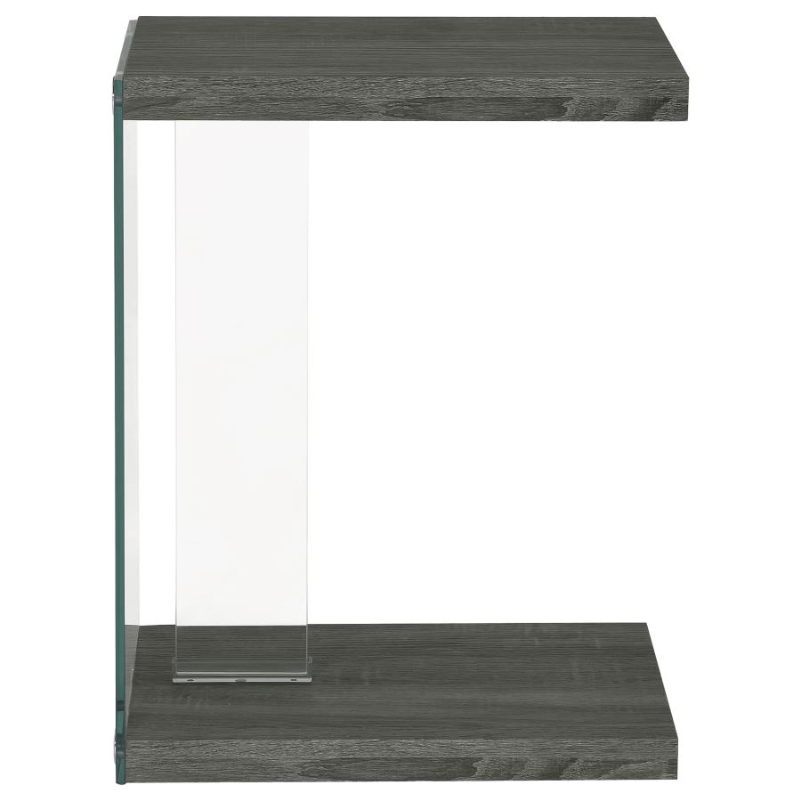 (image for) Colby Engineered Wood C-Shaped Side Table Weathered Grey