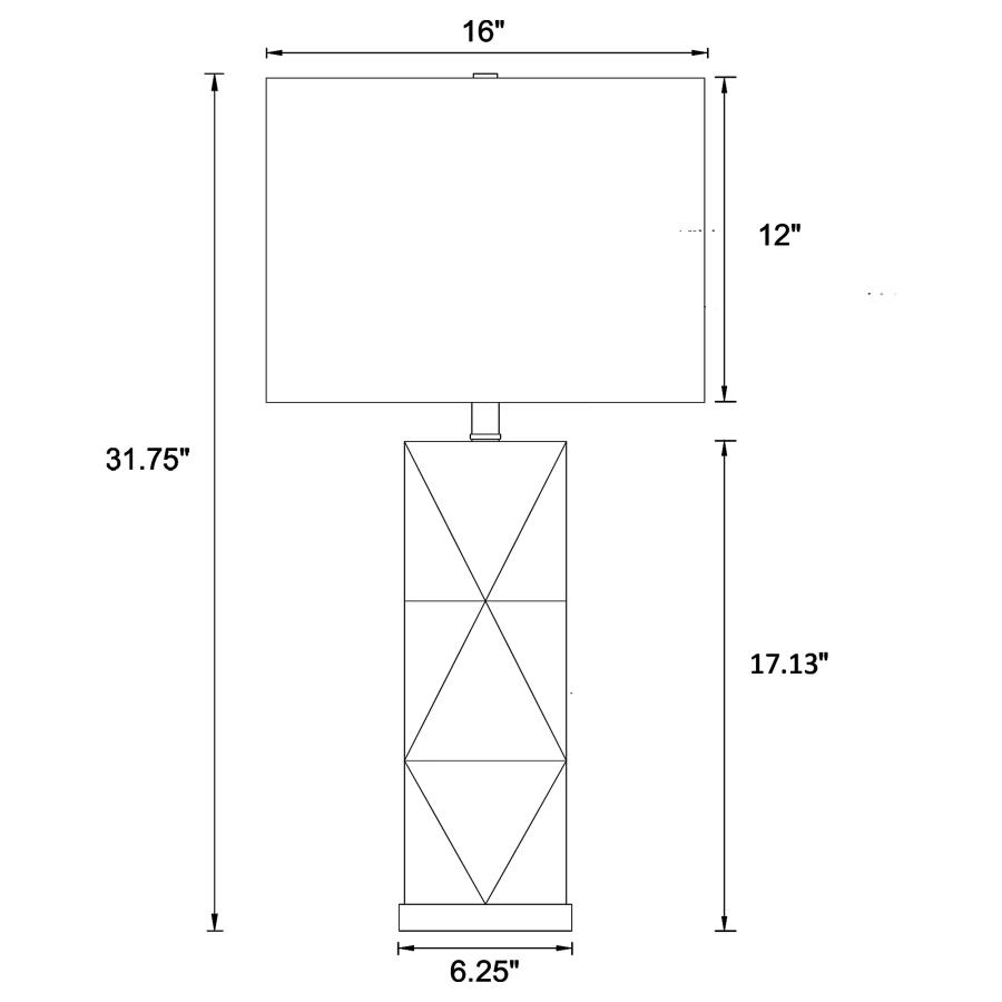 (image for) Camie 32-inch Rectangular Shade Geometric Table Lamp White