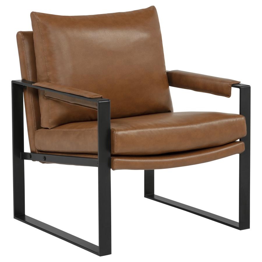 (image for) Rosalind Upholstered Track Arm Accent Chair Brown
