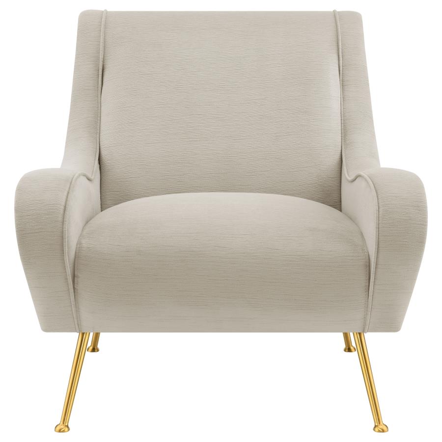 (image for) Ricci Upholstered Saddle Arm Accent Chair Stone