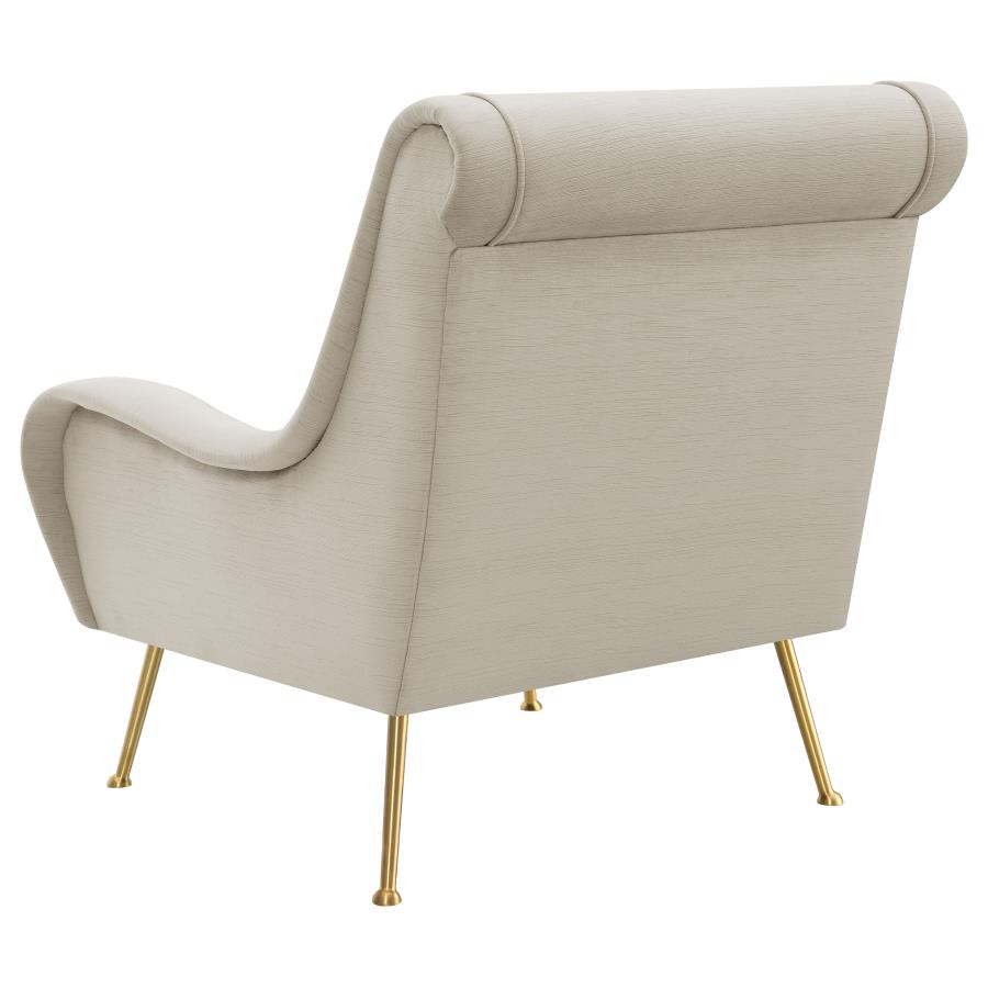 (image for) Ricci Upholstered Saddle Arm Accent Chair Stone