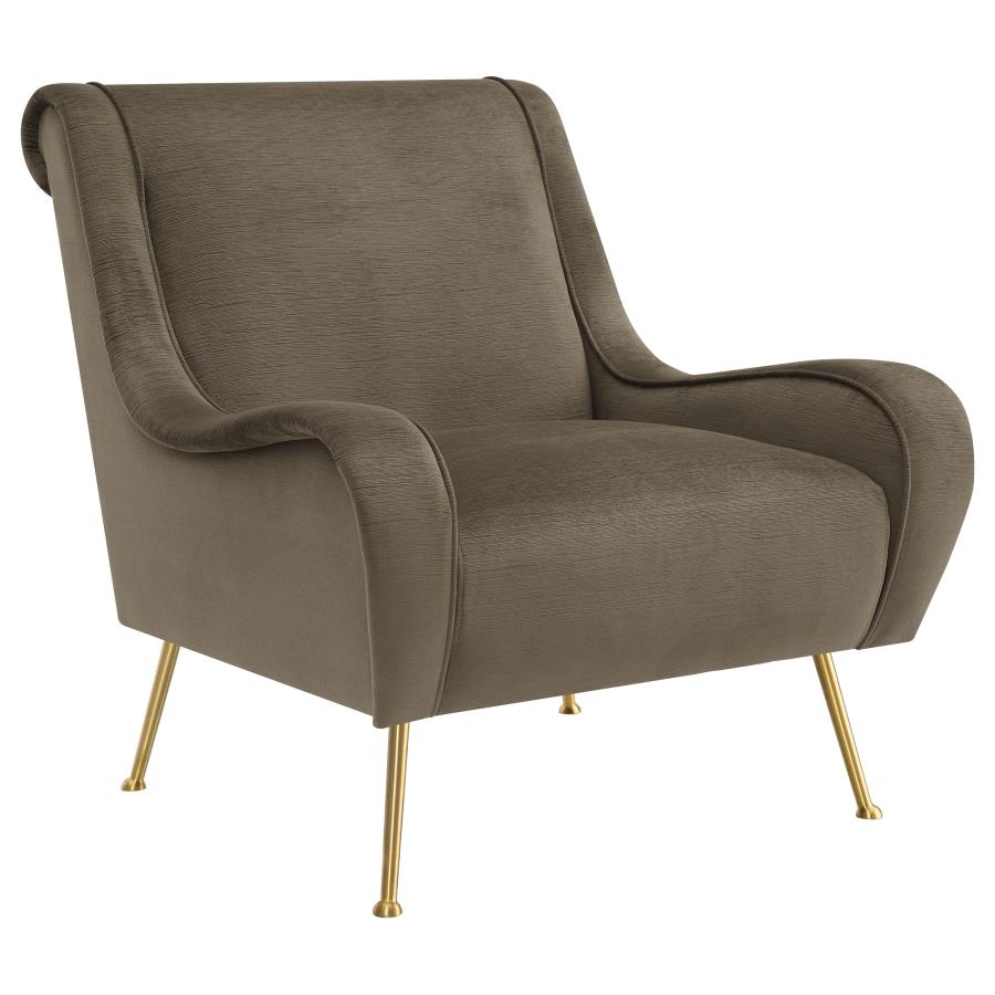 (image for) Ricci Upholstered Saddle Arm Accent Chair Truffle - Click Image to Close