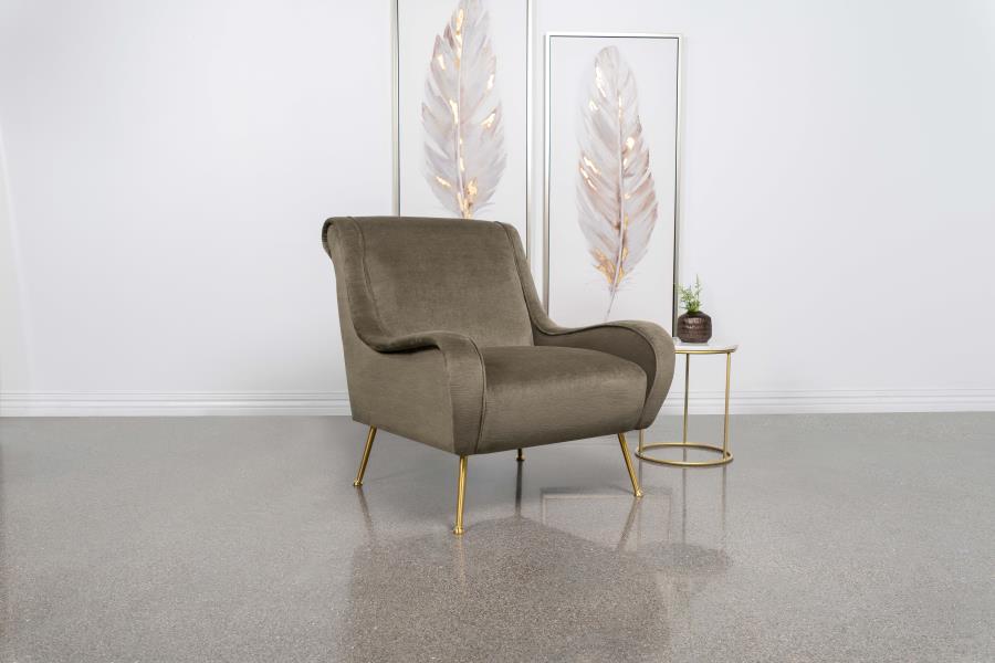 (image for) Ricci Upholstered Saddle Arm Accent Chair Truffle