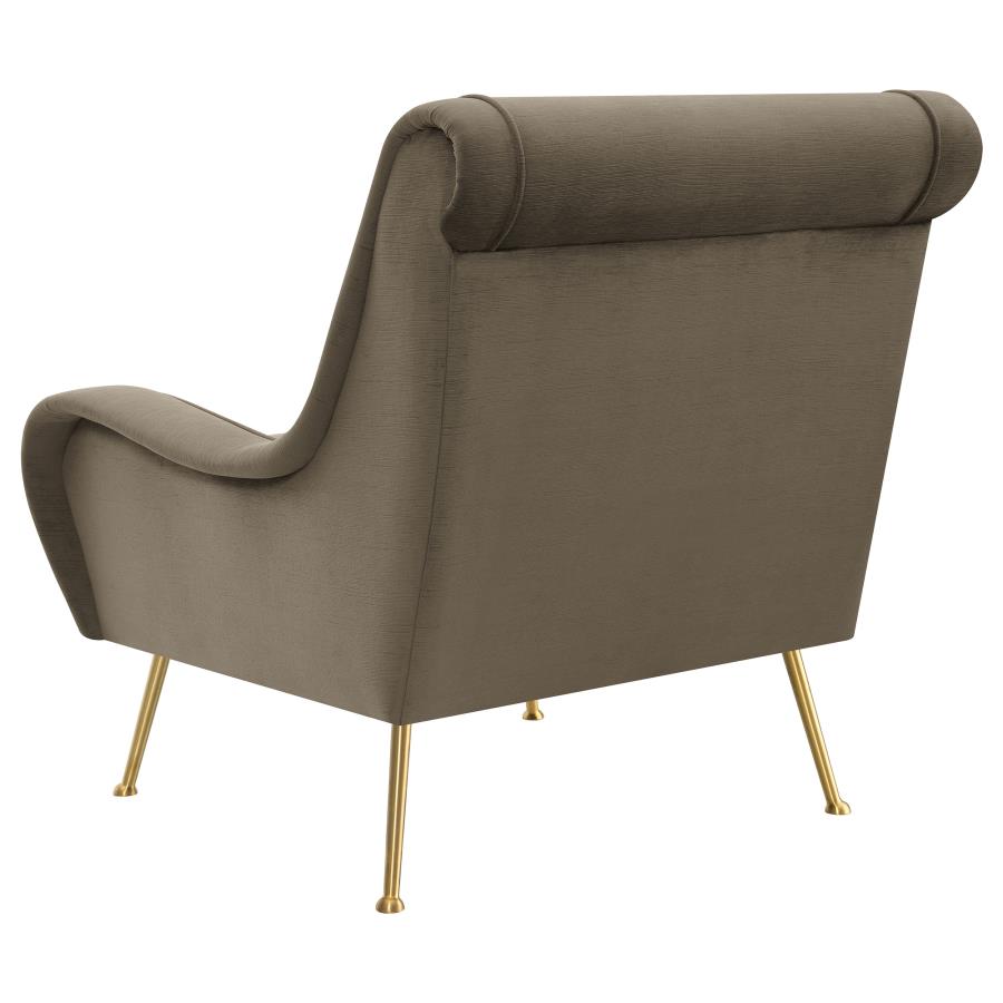 (image for) Ricci Upholstered Saddle Arm Accent Chair Truffle