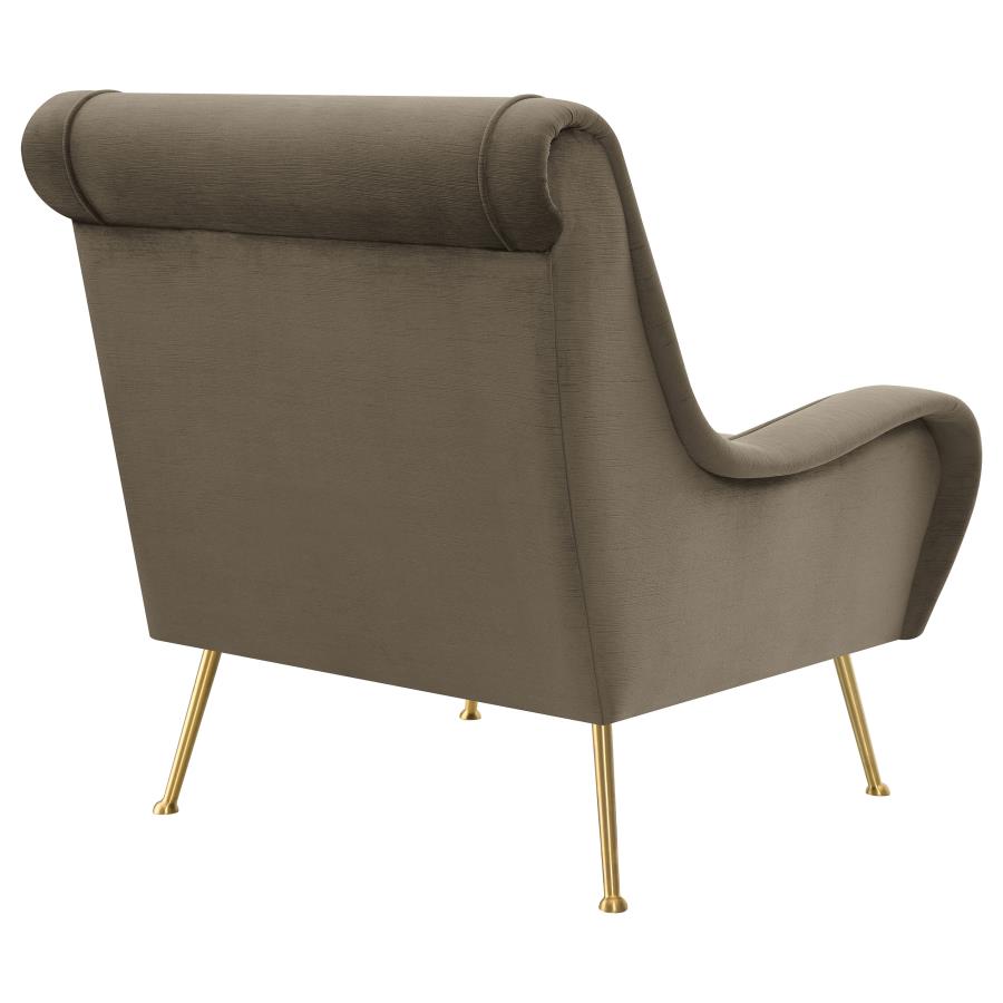 (image for) Ricci Upholstered Saddle Arm Accent Chair Truffle