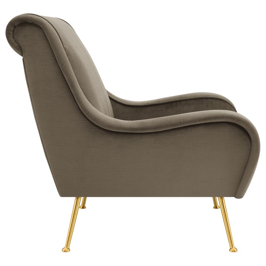 (image for) Ricci Upholstered Saddle Arm Accent Chair Truffle