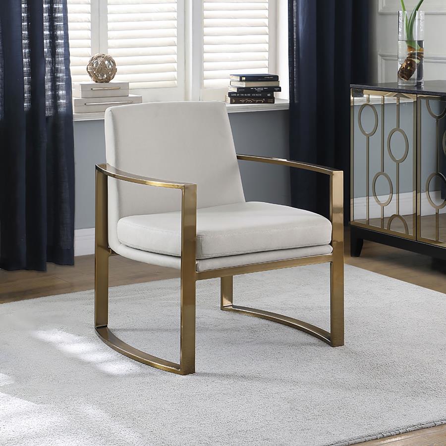 (image for) Cory Upholstered Arched Arm Accent Chair Cream