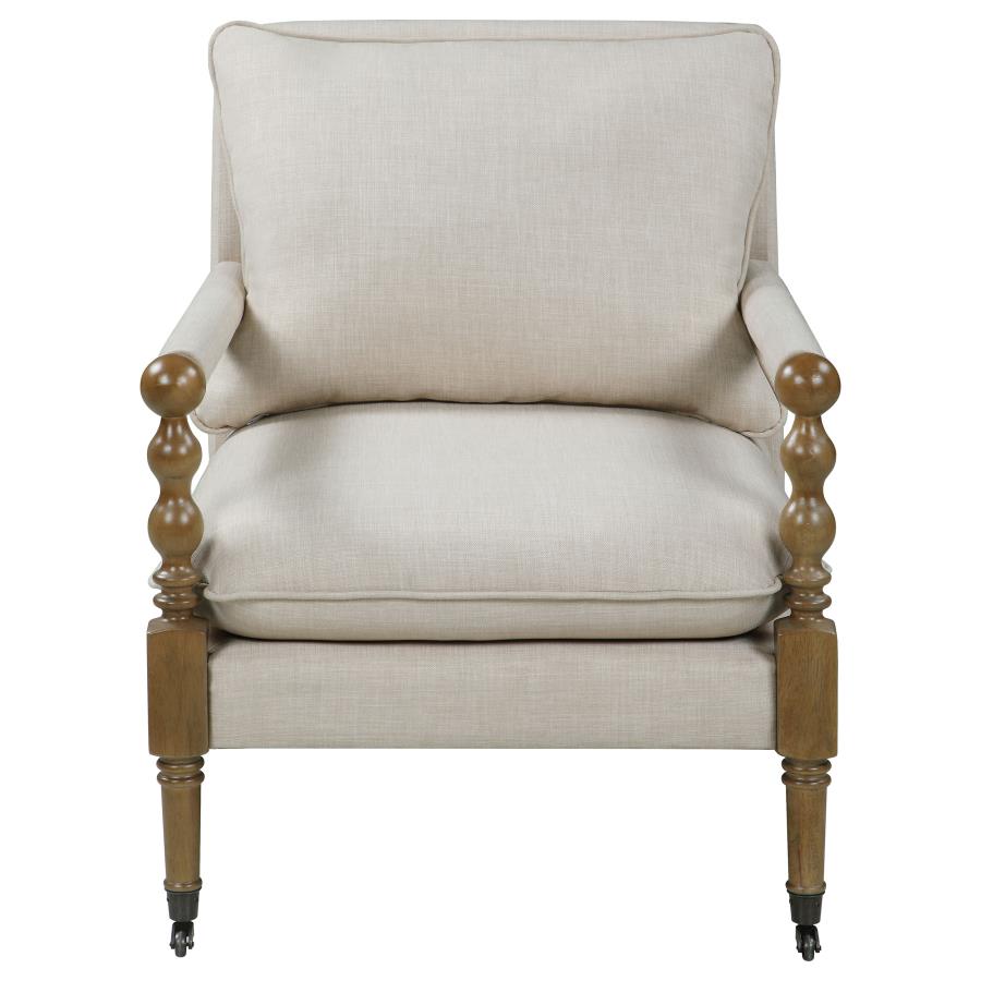 (image for) Dempsy Upholstered Accent Chair with Casters Beige