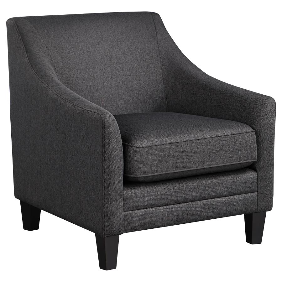 (image for) Liam Upholstered Sloped Arm Accent Club Chair Barely Black