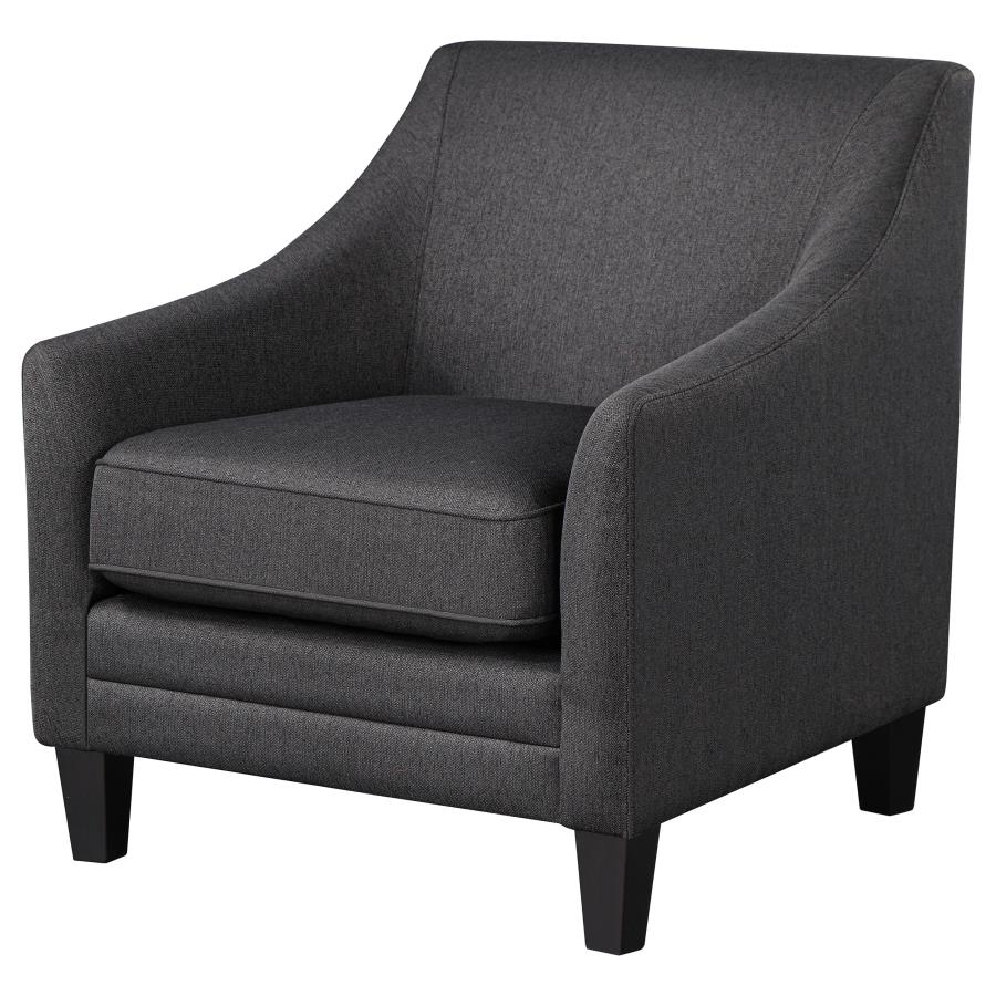 (image for) Liam Upholstered Sloped Arm Accent Club Chair Barely Black