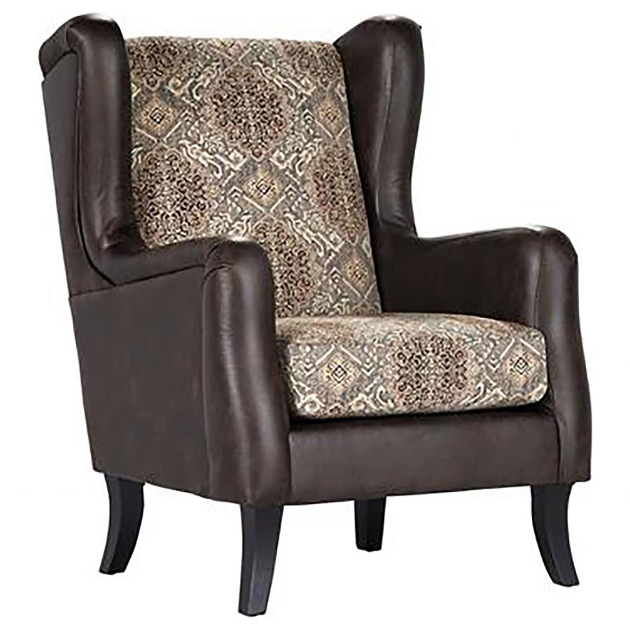 (image for) Elmbrook Upholstered Wingback Accent Club Chair Brown