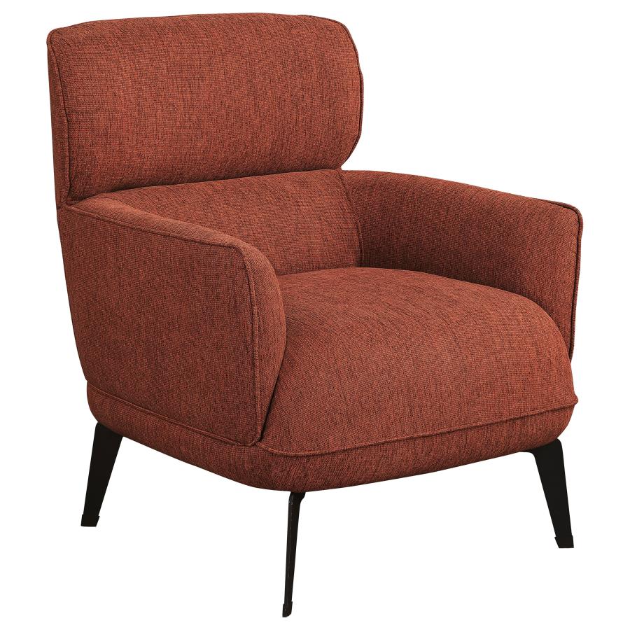 (image for) Andrea Upholstered Crecent Arm Accent Chair Orange - Click Image to Close