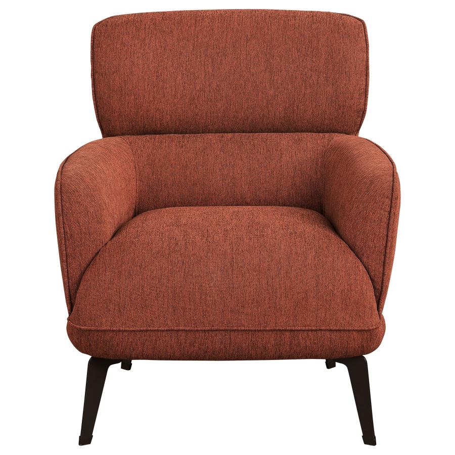 (image for) Andrea Upholstered Crecent Arm Accent Chair Orange