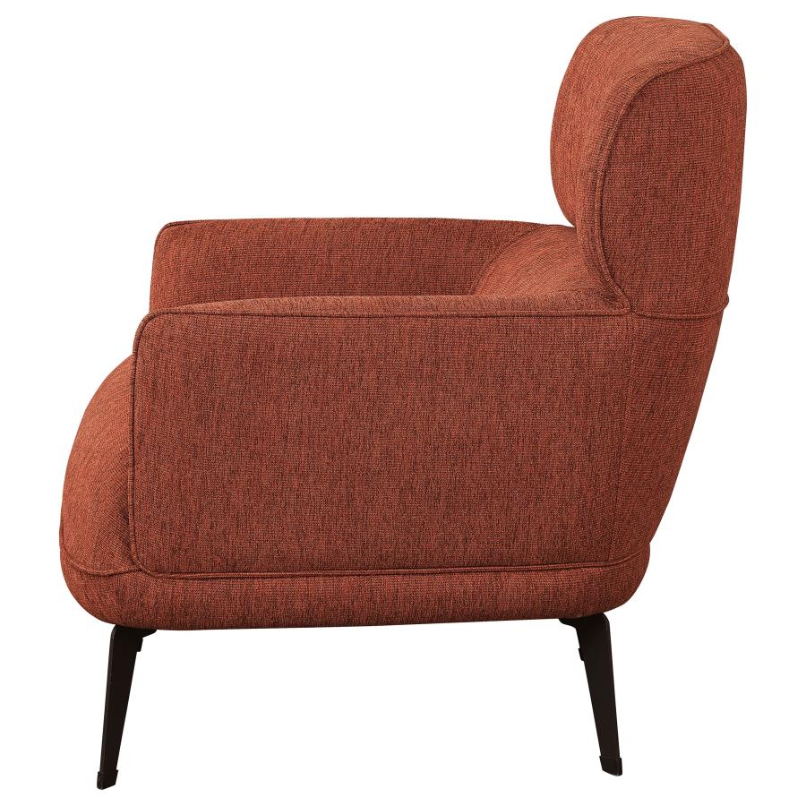 (image for) Andrea Upholstered Crecent Arm Accent Chair Orange