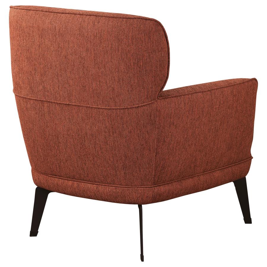 (image for) Andrea Upholstered Crecent Arm Accent Chair Orange