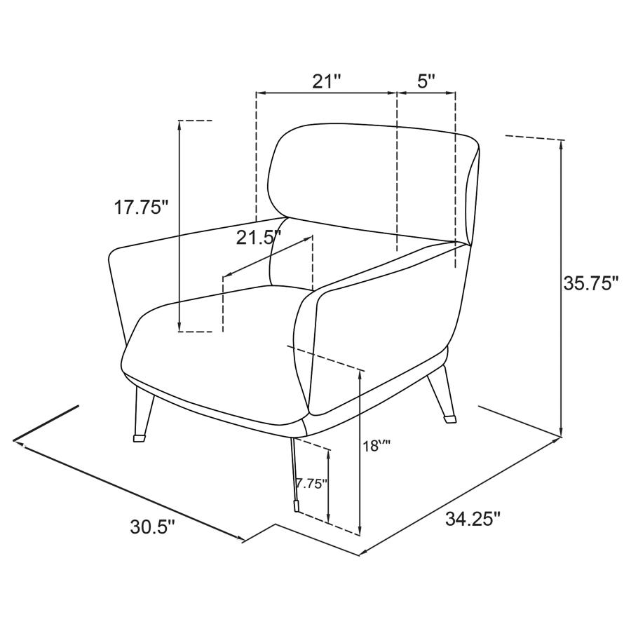 (image for) Andrea Upholstered Crecent Arm Accent Chair Orange