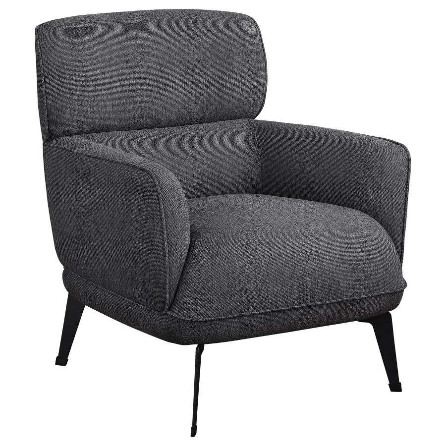 (image for) Andrea Upholstered Crecent Arm Accent Chair Grey - Click Image to Close