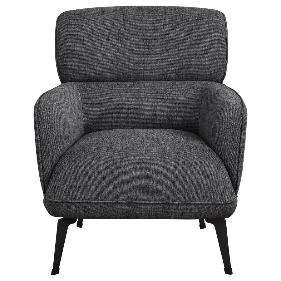 (image for) Andrea Upholstered Crecent Arm Accent Chair Grey