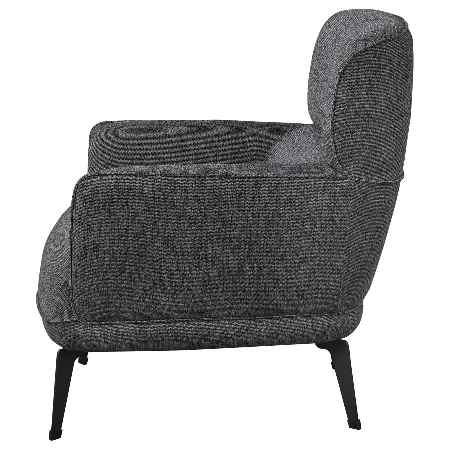 (image for) Andrea Upholstered Crecent Arm Accent Chair Grey