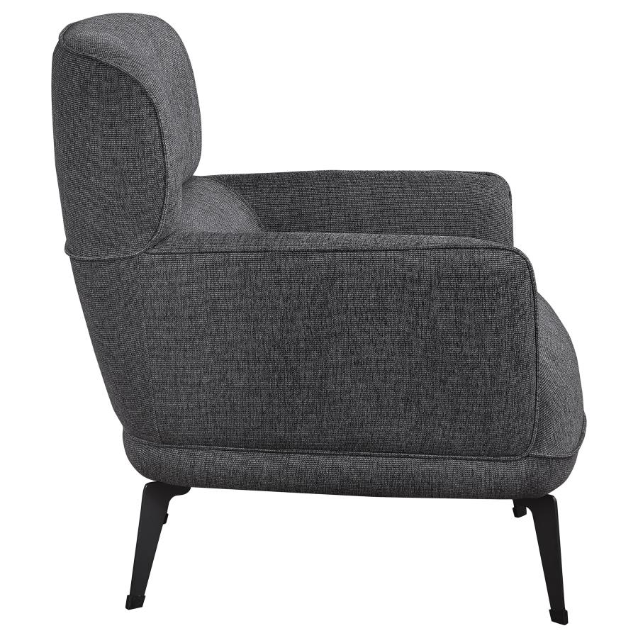 (image for) Andrea Upholstered Crecent Arm Accent Chair Grey