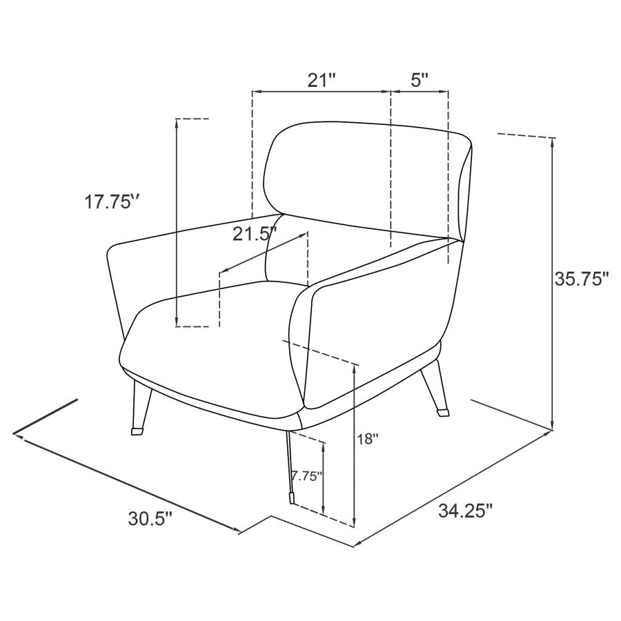 (image for) Andrea Upholstered Crecent Arm Accent Chair Grey