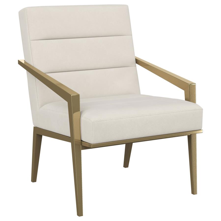 (image for) Kirra Upholstered Metal Arm Accent Chair Cream