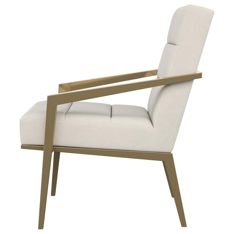 (image for) Kirra Upholstered Metal Arm Accent Chair Cream